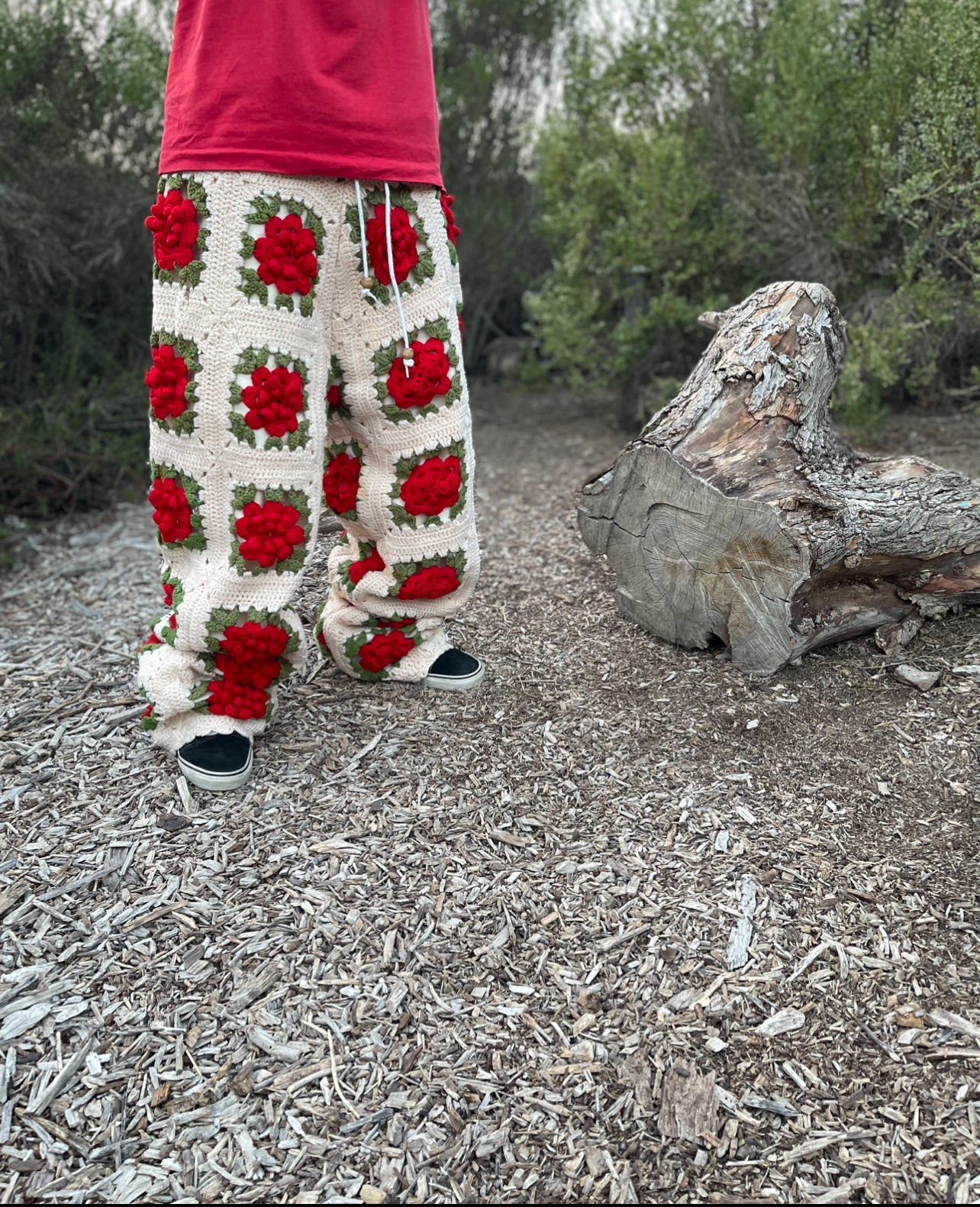 Bluesin’s “Petals Of Love” Rose Bloom Crochet Pants