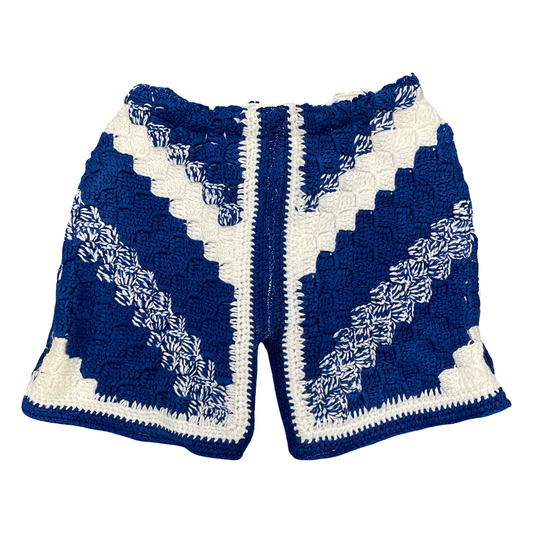 BLUESIN’S “SKYLINE BLUES” CROCHET SWEAT SHORTS