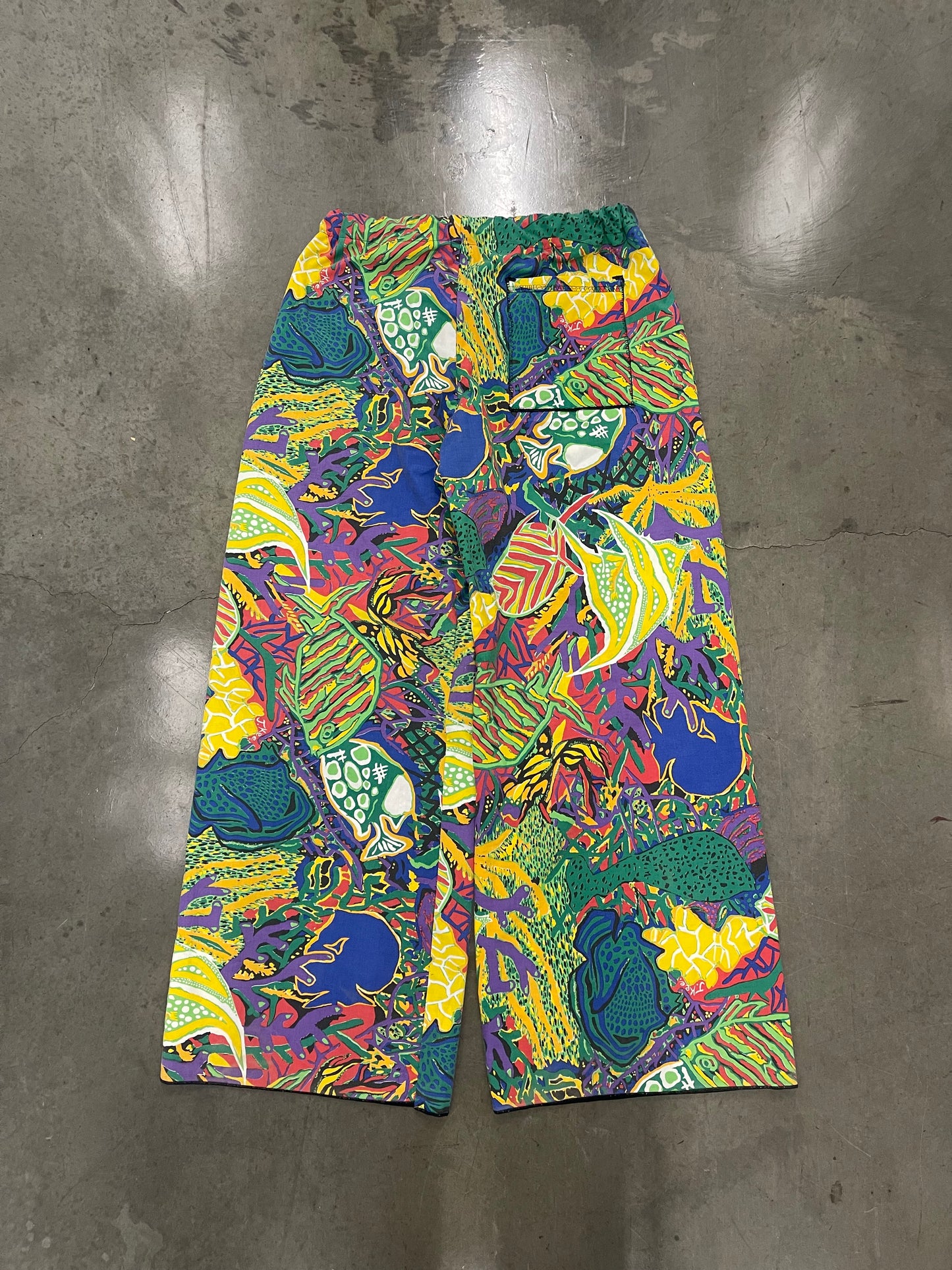 BLUESIN’S “TROPIKEE” TROPICAL FISH REEF VINTAGE ABSTRACT PANTS
