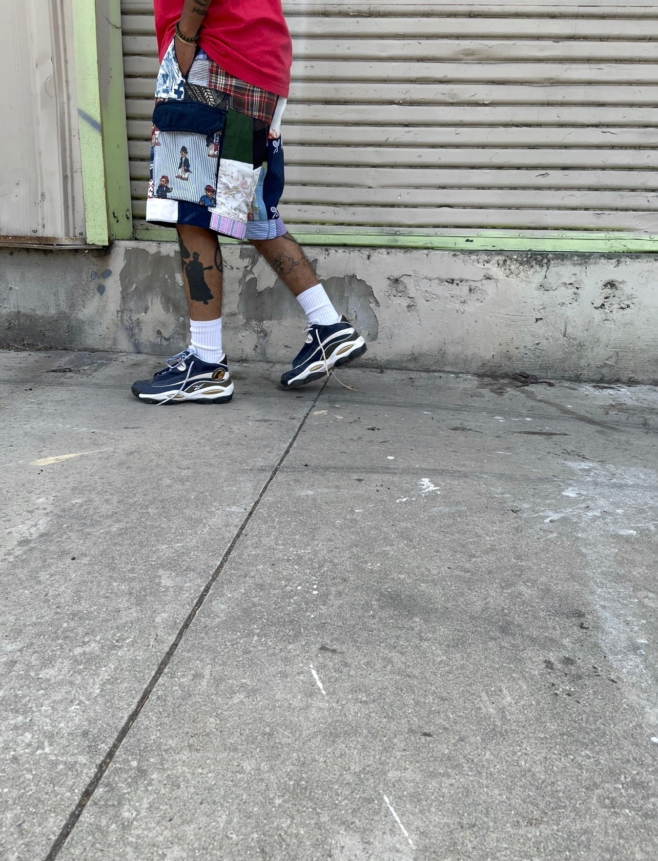 BLUESIN’S “PRL COLLAGE #2” RALPH LAUREN PATCHWORK CARGO SHORTS