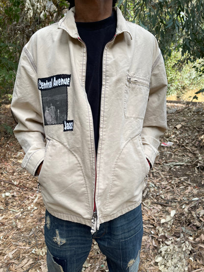 Bluesin’s “Central Ave. Jazz” Khaki Patchwork Workwear Jacket