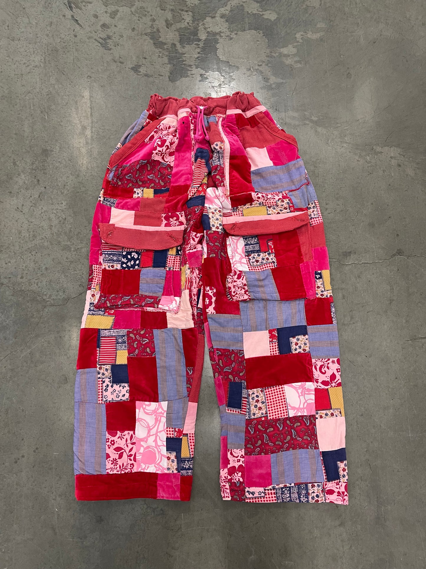 Bluesin’s “Paisley Blossoms” Patchwork Quilted Cargo Pants