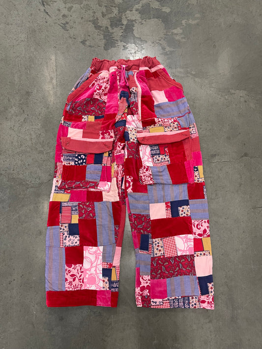 Bluesin’s “Paisley Blossoms” Patchwork Quilted Cargo Pants