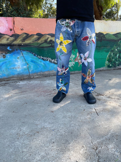 Bluesin’s “Blues Garden” Reworked Patchwork Denim Jeans