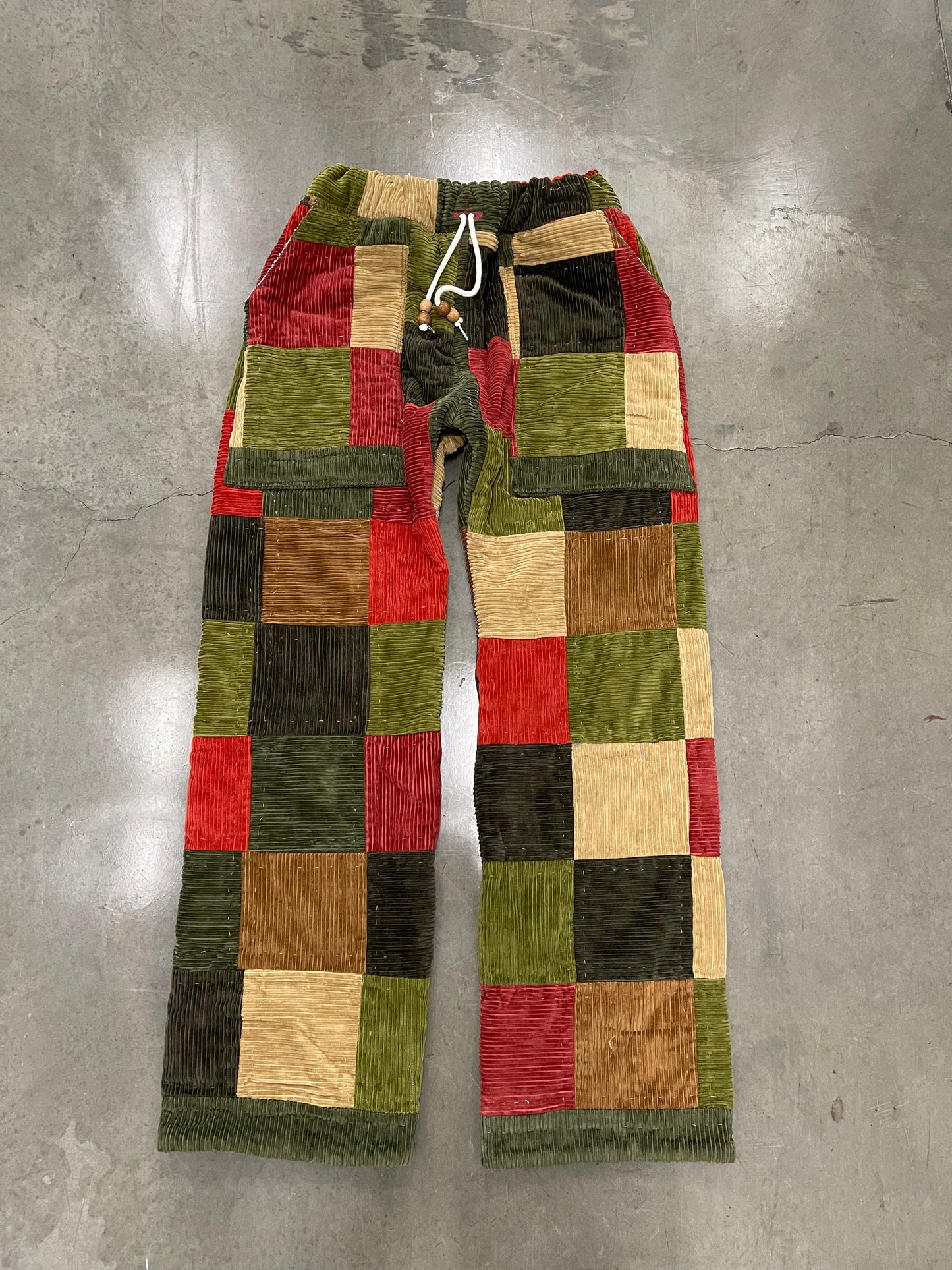 Bluesin’s “Cord’s Line Blues” Patchwork Corduroy Pants