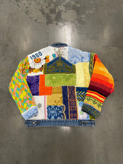 Bluesin’s “Spur Of The Blue Moment” Patchwork Reworked Denim Jean Trucker Jacket