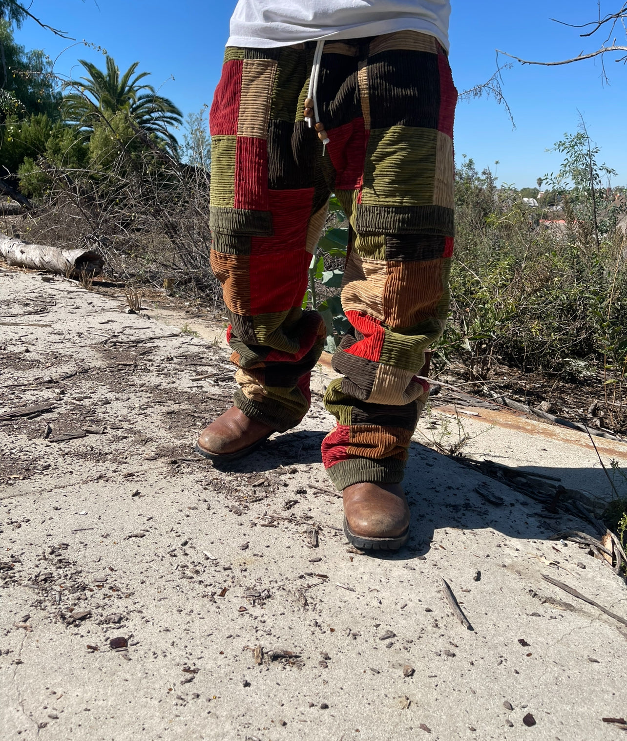 Bluesin’s “Cord’s Line Blues” Patchwork Corduroy Pants