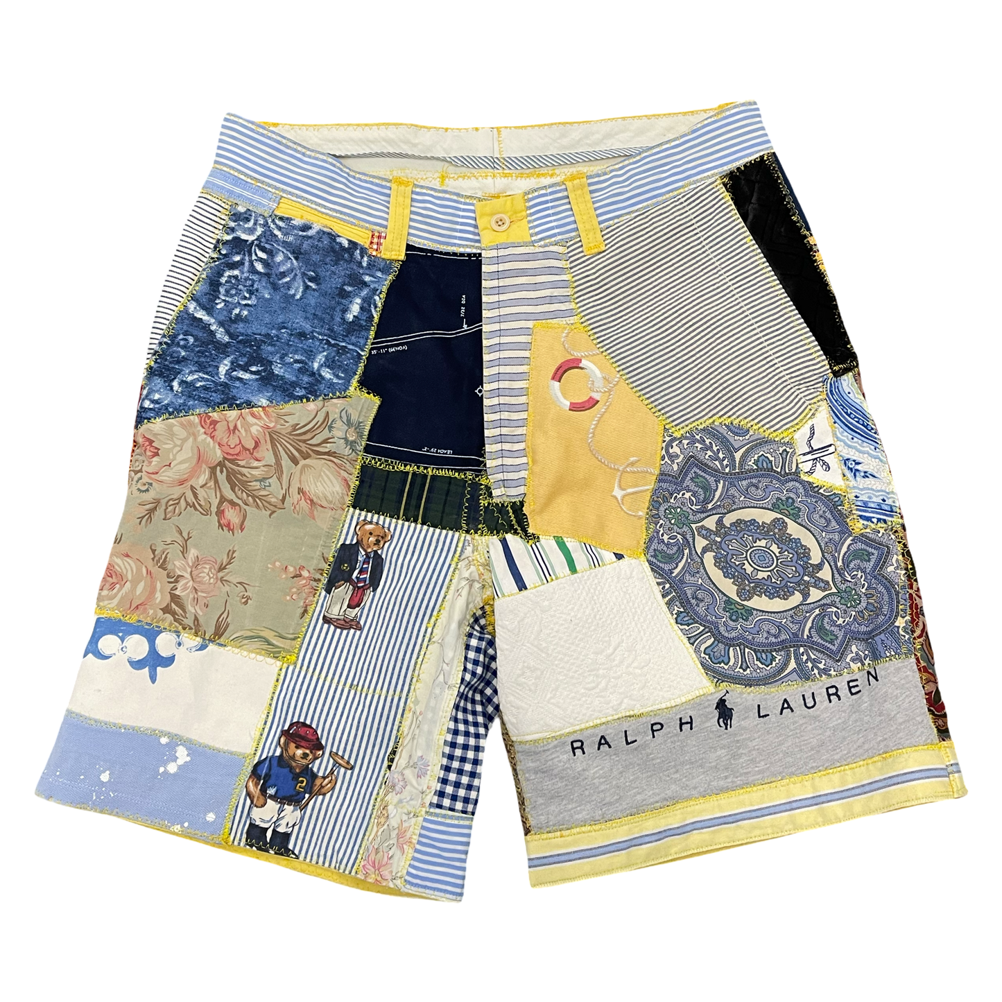 BLUESIN’S “NAUTICAL VOYAGE” RALPH LAUREN PATCHWORK CHINO SHORTS