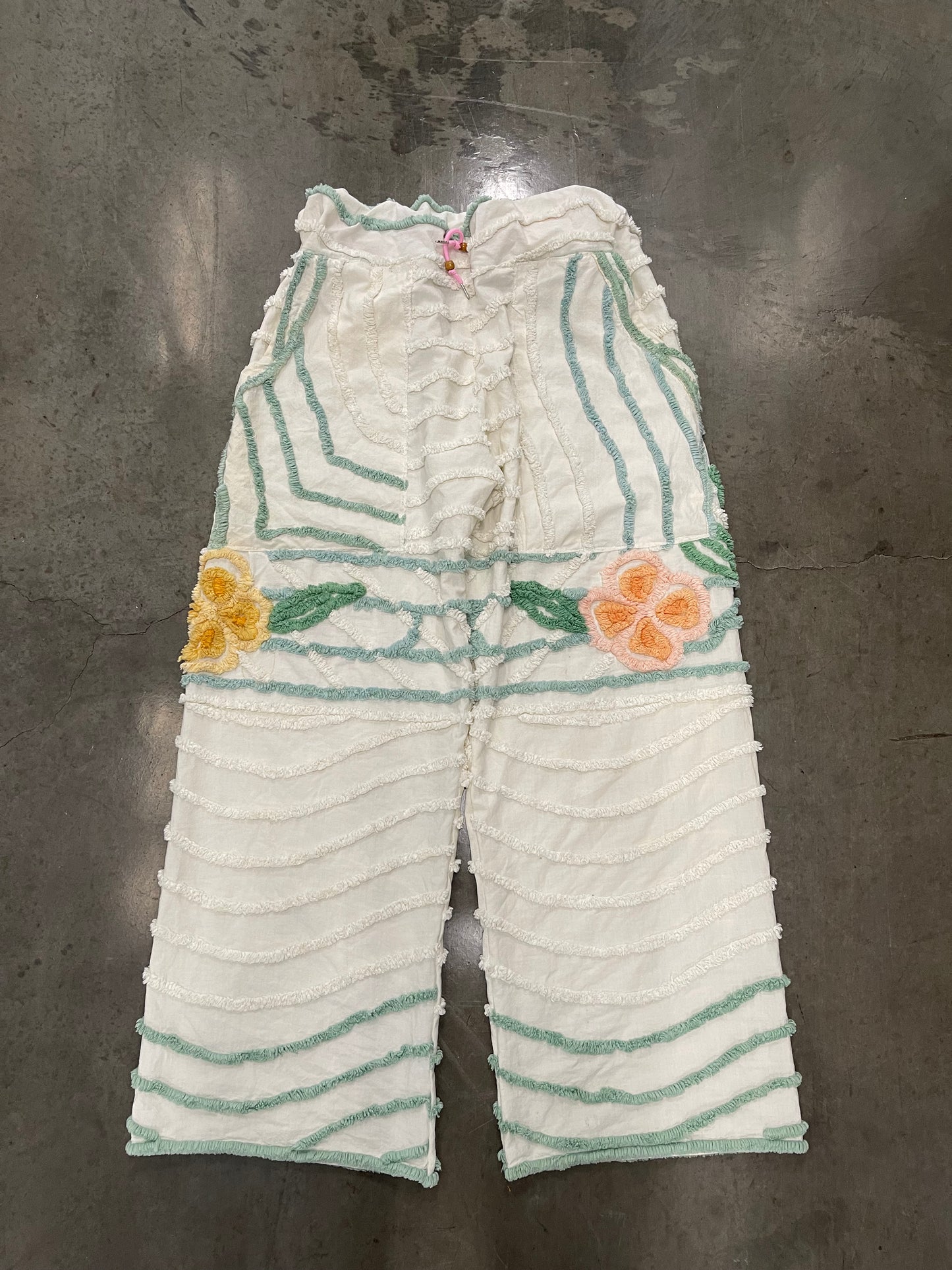 Bluesin’s “Ravishing Blooms” Vintage Chenille 3D Floral Pants