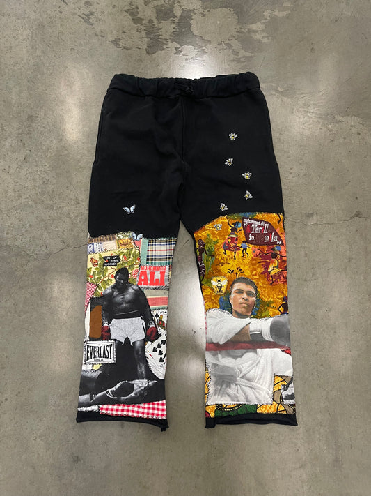 Bluesin’s “Even Before I Knew I Was” Patchwork Muhammad Ali Sweatpants