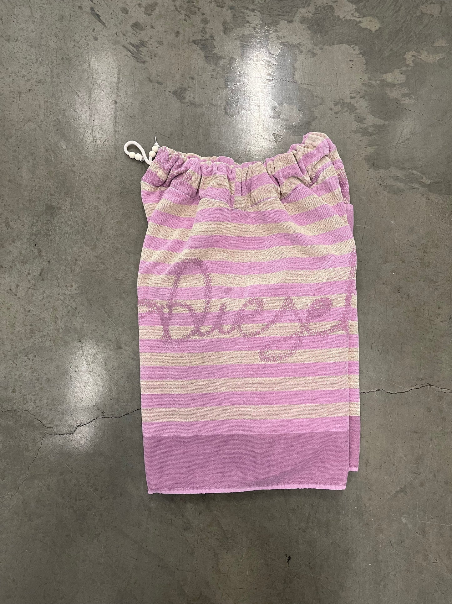 BLUESIN’S “JUMPING LINES” DIESEL STRIPED TOWEL SHORTS