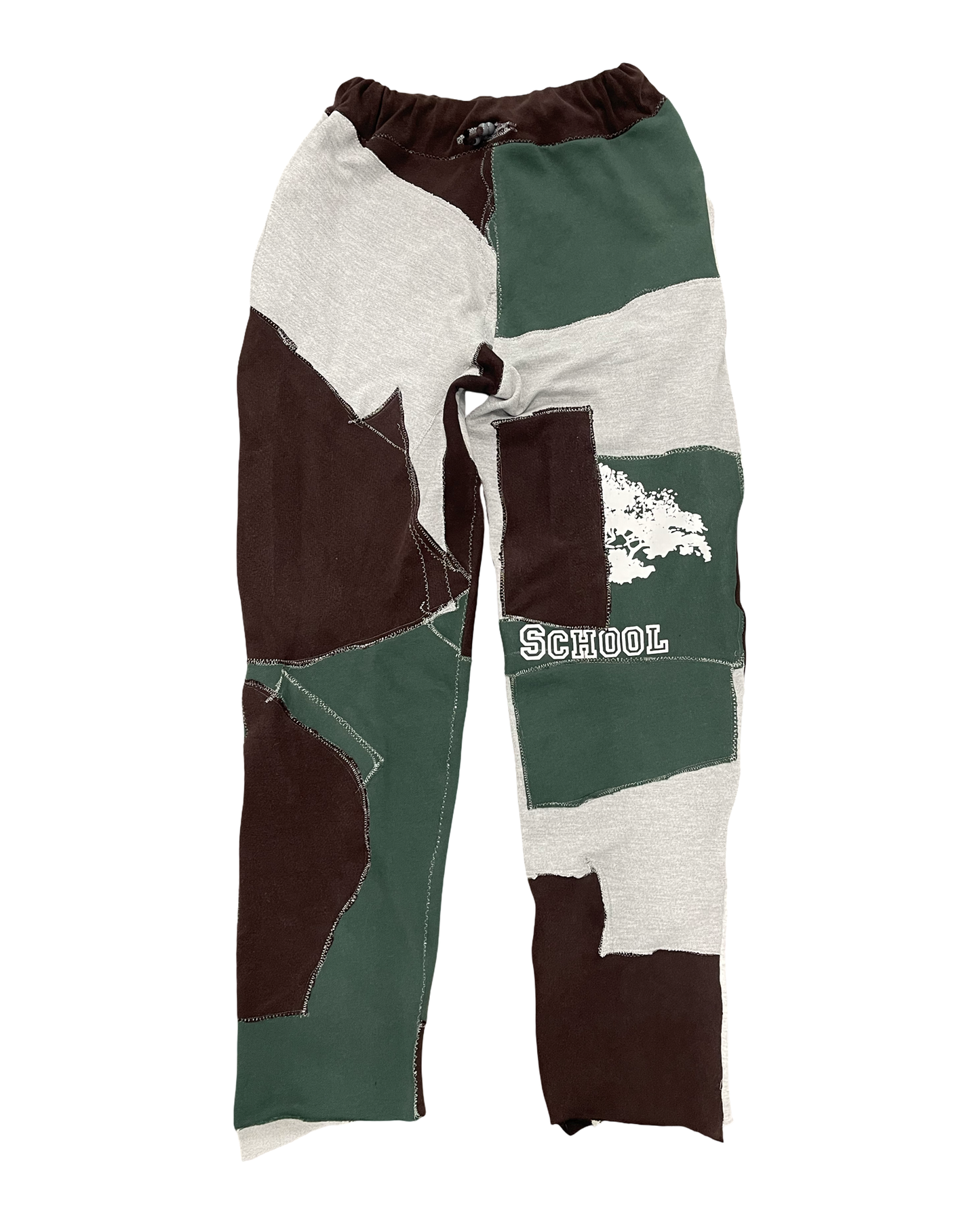 BLUESIN’S “SCHOOL” PATCHWORK SWEATPANTS